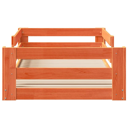 Massivholzbett ohne Matratze Wachsbraun 90x190 cm Kiefernholz