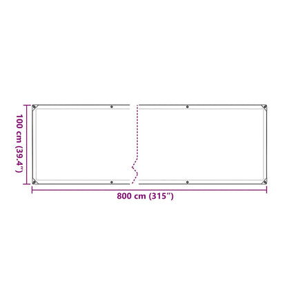 Pflanzenabdeckung mit Ösen 1x8 m Polyethylen