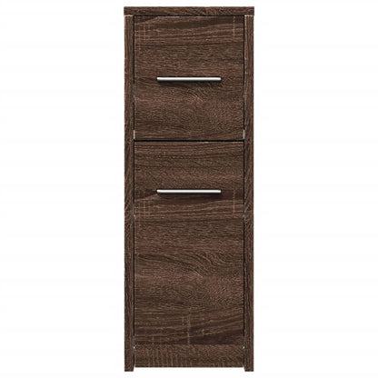 Badschrank Schmal mit Rollen Eichen-Optik Holzwerkstoff