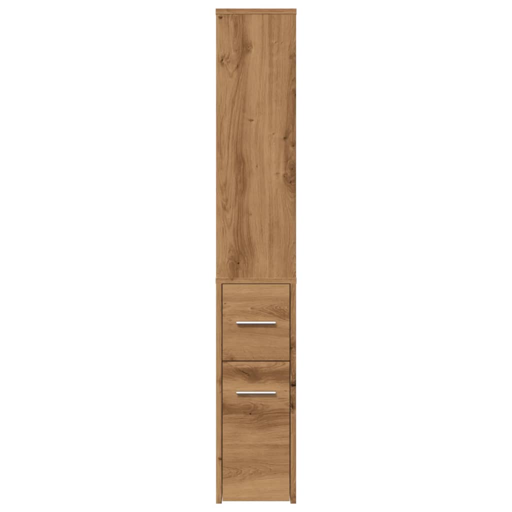 Badschrank Schmal mit Rollen Artisan-Eiche Holzwerkstoff