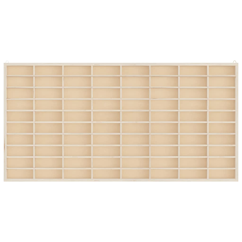Sammlervitrine aus Holz mit 80 Fächern 80x4,5x40,5 cm