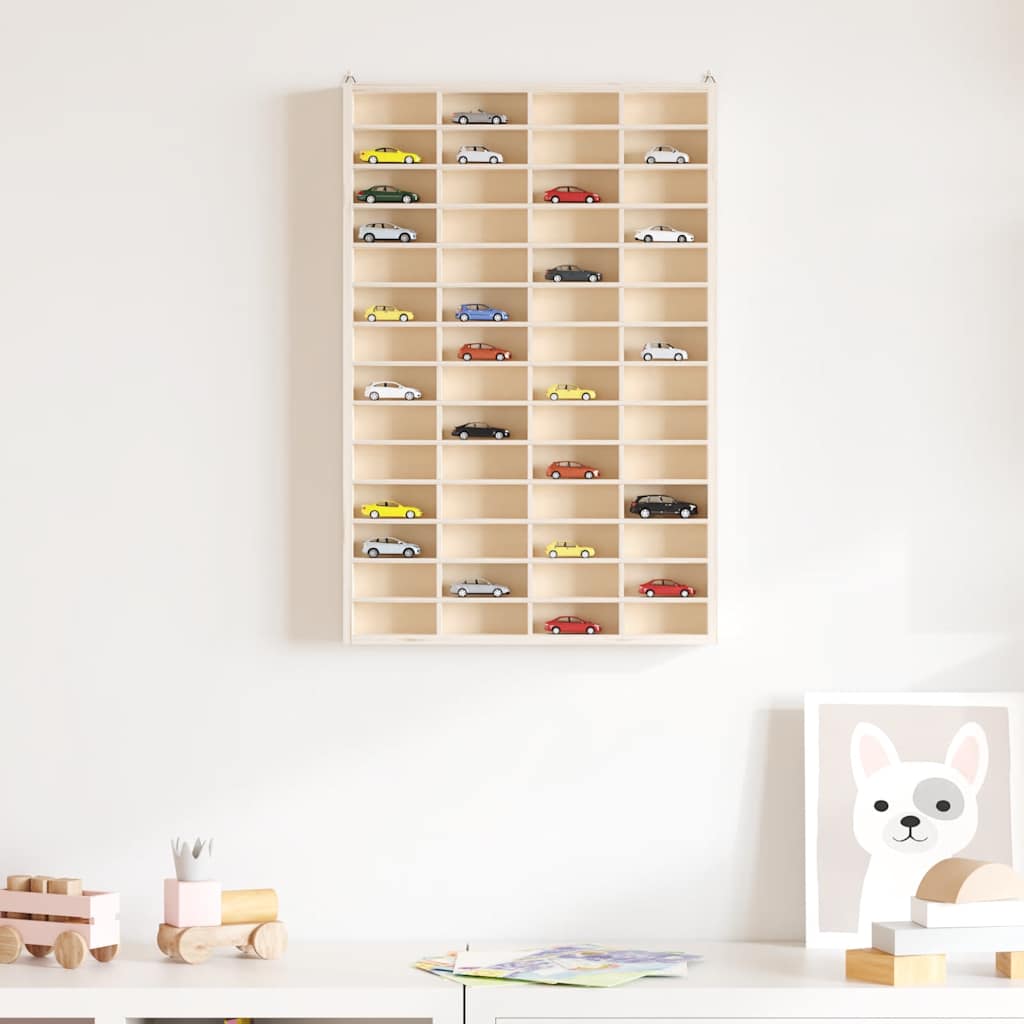Sammlervitrine aus Holz mit 56 Fächern 40x4,5x60 cm