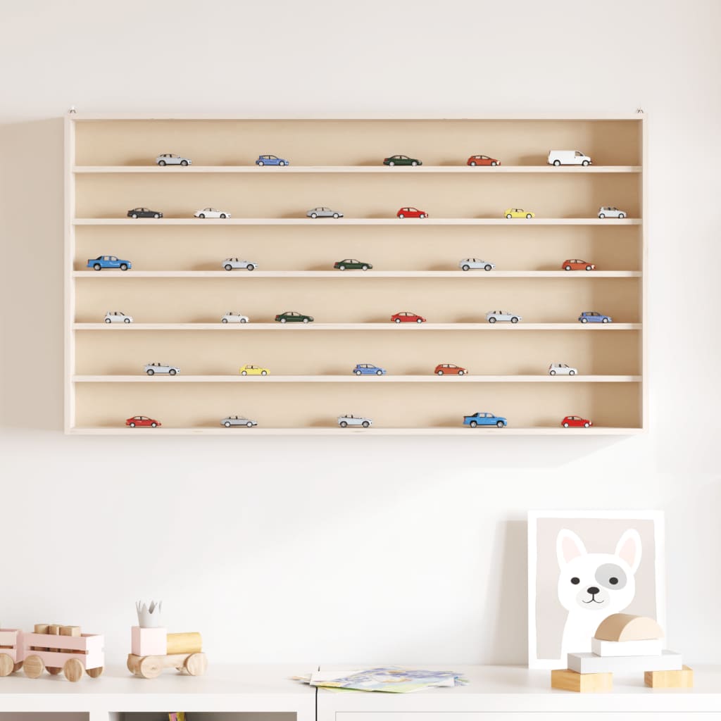 Sammlervitrine aus Holz mit 6 Regalen 100x8,5x55 cm