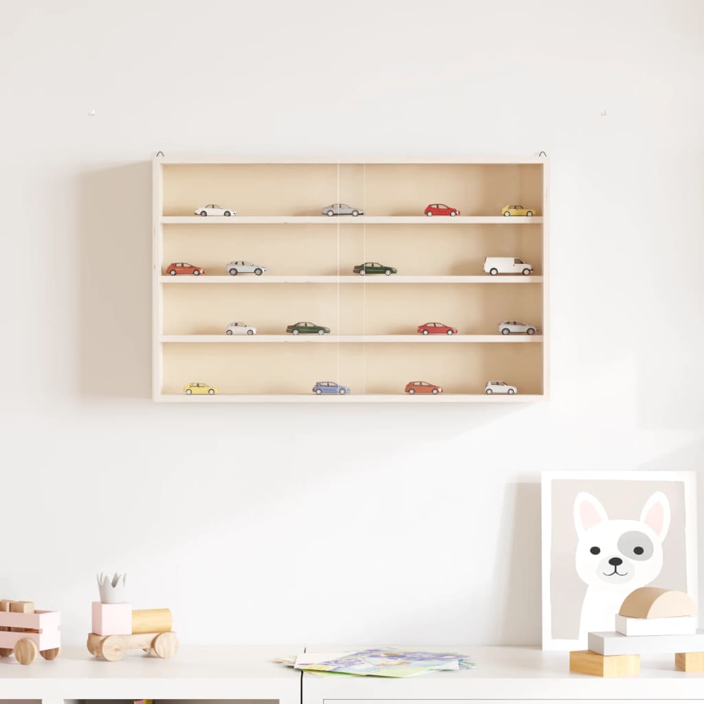 Sammlervitrine aus Holz mit Türen 60x8,5x37 cm