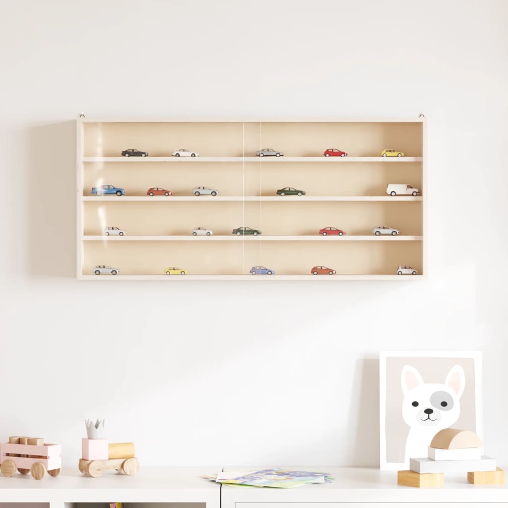Sammlervitrine aus Holz mit Türen 80x8,5x37 cm