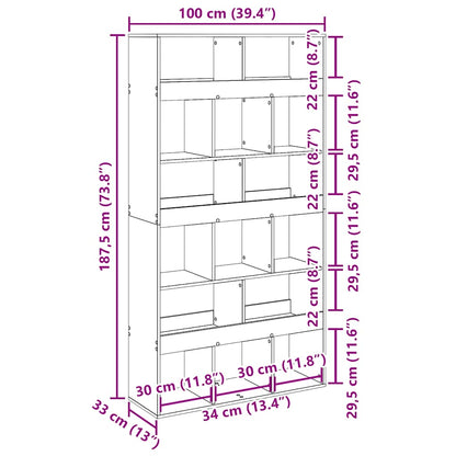Bücherregal Artisan-Eiche 100x33x187,5 cm Holzwerkstoff