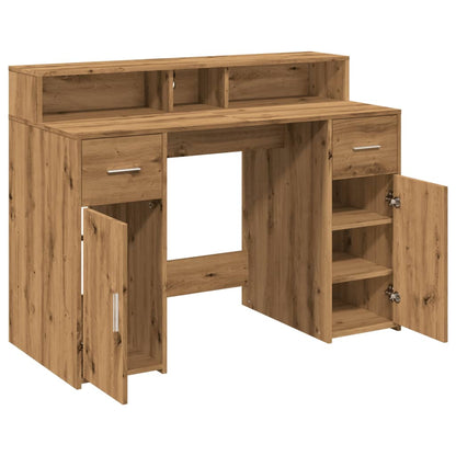 LED-Schreibtisch Artisan-Eiche 120x55x91 cm Holzwerkstoff