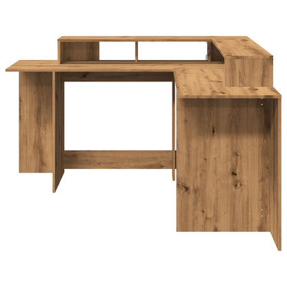 LED-Schreibtisch Artisan-Eiche 152x152x91 Holzwerkstoff