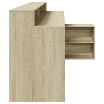 LED-Schreibtisch Sonoma-Eiche 200x104x91 cm Holzwerkstoff
