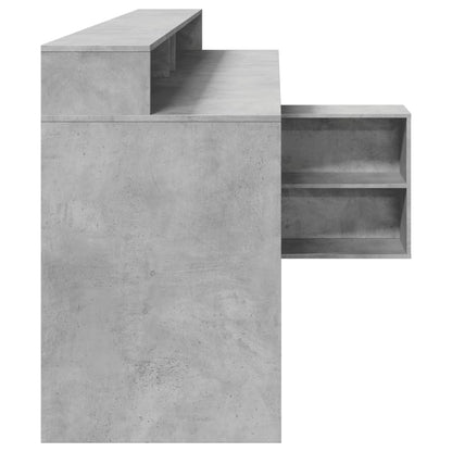 LED-Schreibtisch Betongrau 200x104x91 cm Holzwerkstoff