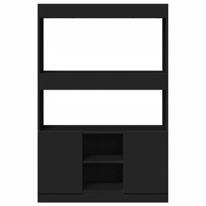 Highboard Schwarz 92x33x140 cm Holzwerkstoff