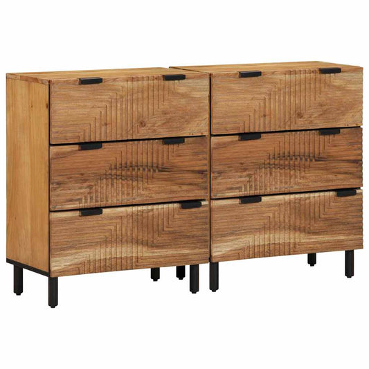 Sideboard 2 pcs Braun 60 x 33 x 75 cm Massivholz Akazie