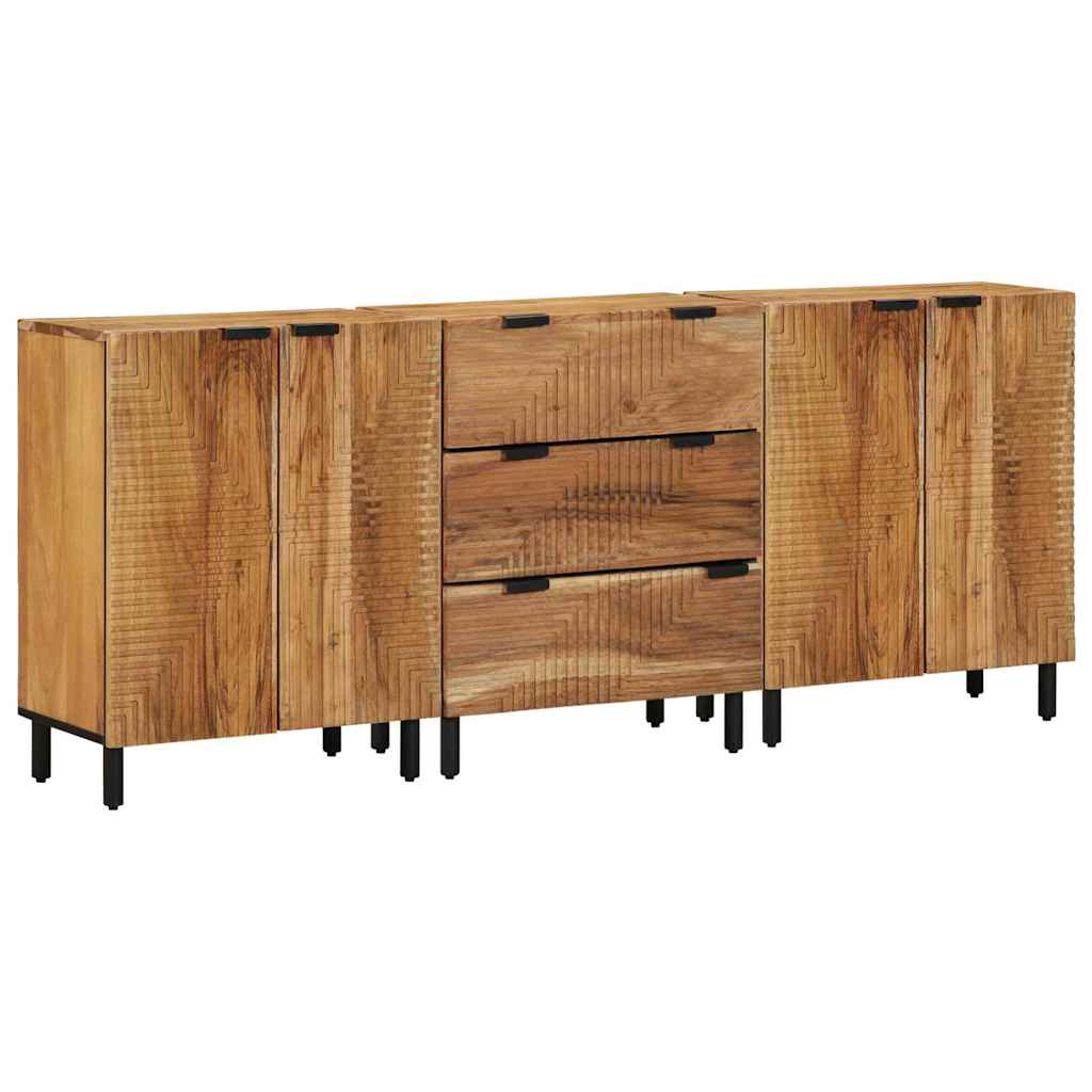 Sideboard 3 pcs Braun 60 x 33 x 75 cm Massivholz Akazie