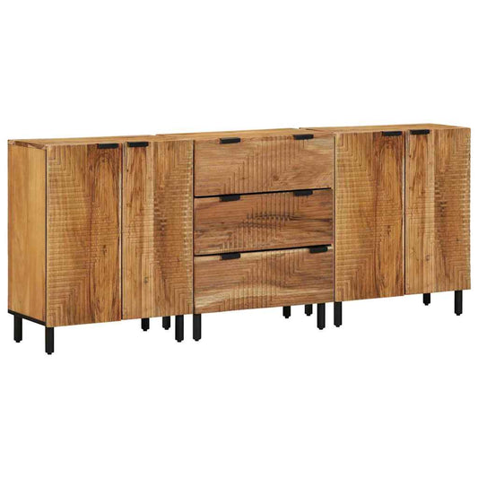 Sideboard 3 pcs Braun 60 x 33 x 75 cm Massivholz Akazie