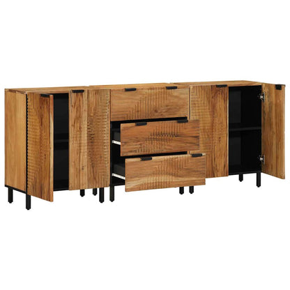 Sideboard 3 pcs Braun 60 x 33 x 75 cm Massivholz Akazie