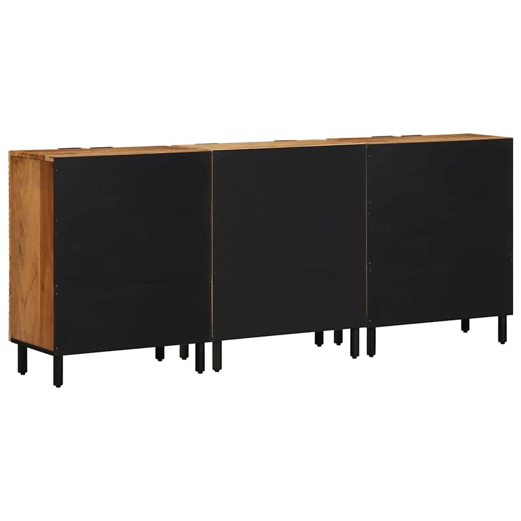 Sideboard 3 pcs Braun 60 x 33 x 75 cm Massivholz Akazie