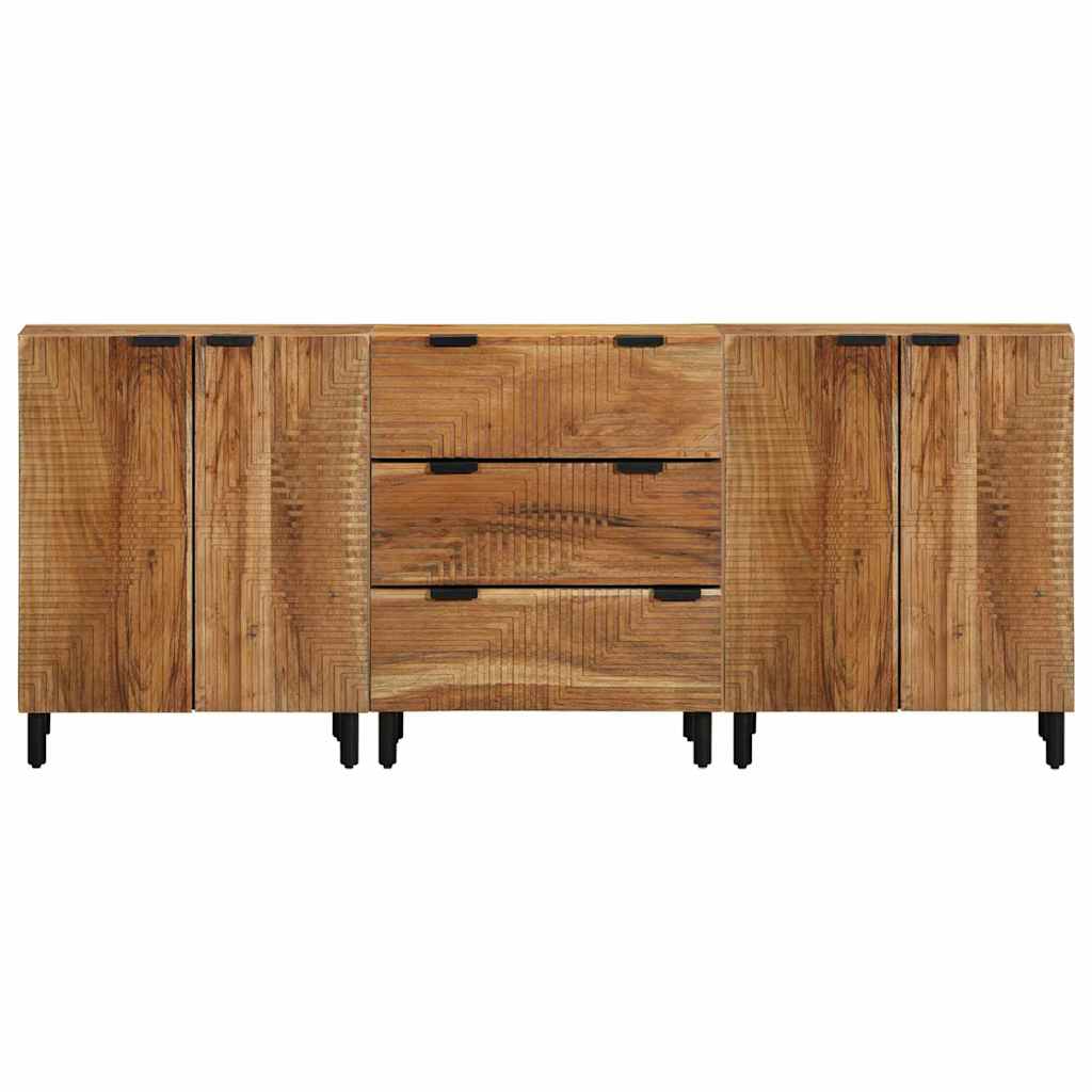 Sideboard 3 pcs Braun 60 x 33 x 75 cm Massivholz Akazie