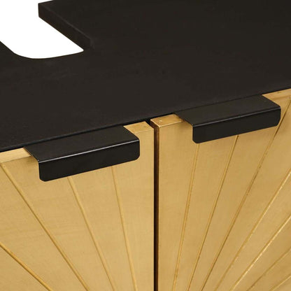 Badezimmermöbel-Sets 2 pcs Schwarz und Gold 62 x 33 x 58 cm
