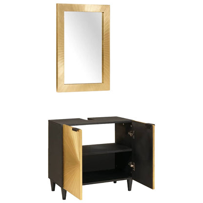Badezimmermöbel-Sets 2 pcs Schwarz und Gold 62 x 33 x 58 cm
