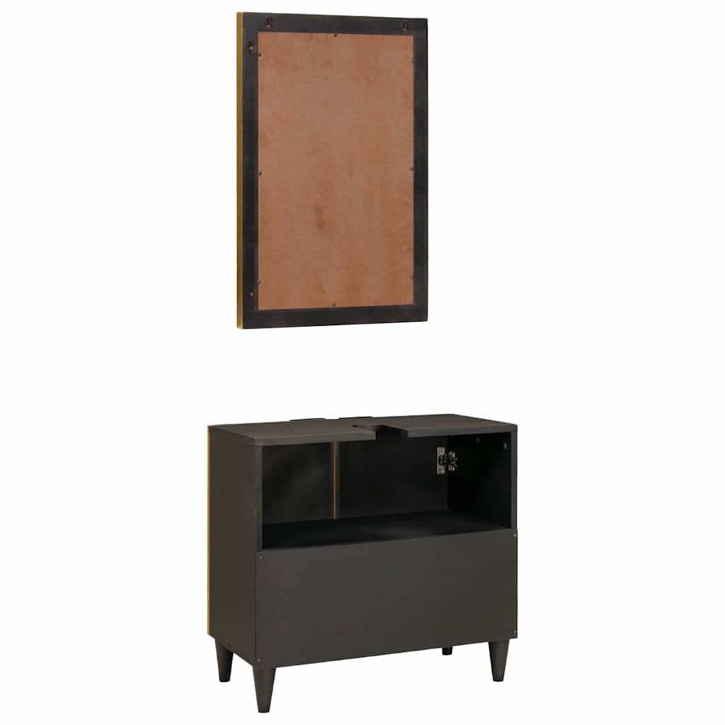 Badezimmermöbel-Sets 2 pcs Schwarz und Gold 62 x 33 x 58 cm
