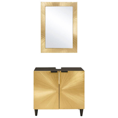 Badezimmermöbel-Sets 2 pcs Schwarz und Gold 62 x 33 x 58 cm