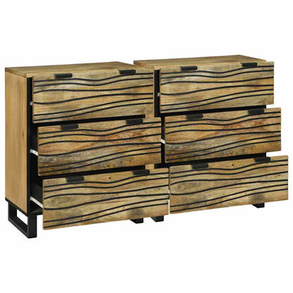 Sideboards 2 pcs Braun 60 x 33.5 x 75 cm massives Mangoholz
