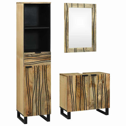 Badezimmermöbel Set mit Schubladen 3 pcs Braun 38 x 33 x 160 cm