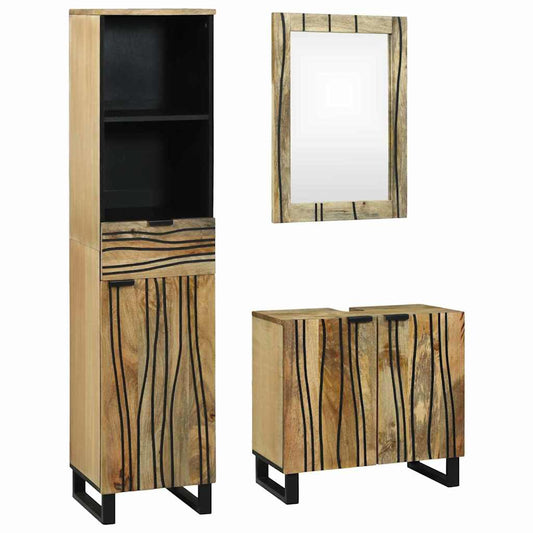 Badezimmermöbel Set mit Schubladen 3 pcs Braun 38 x 33 x 160 cm