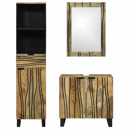 Badezimmermöbel Set mit Schubladen 3 pcs Braun 38 x 33 x 160 cm