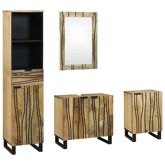 Badezimmermöbel Set mit Schubladen 4 pcs Braun 38 x 33 x 160 cm