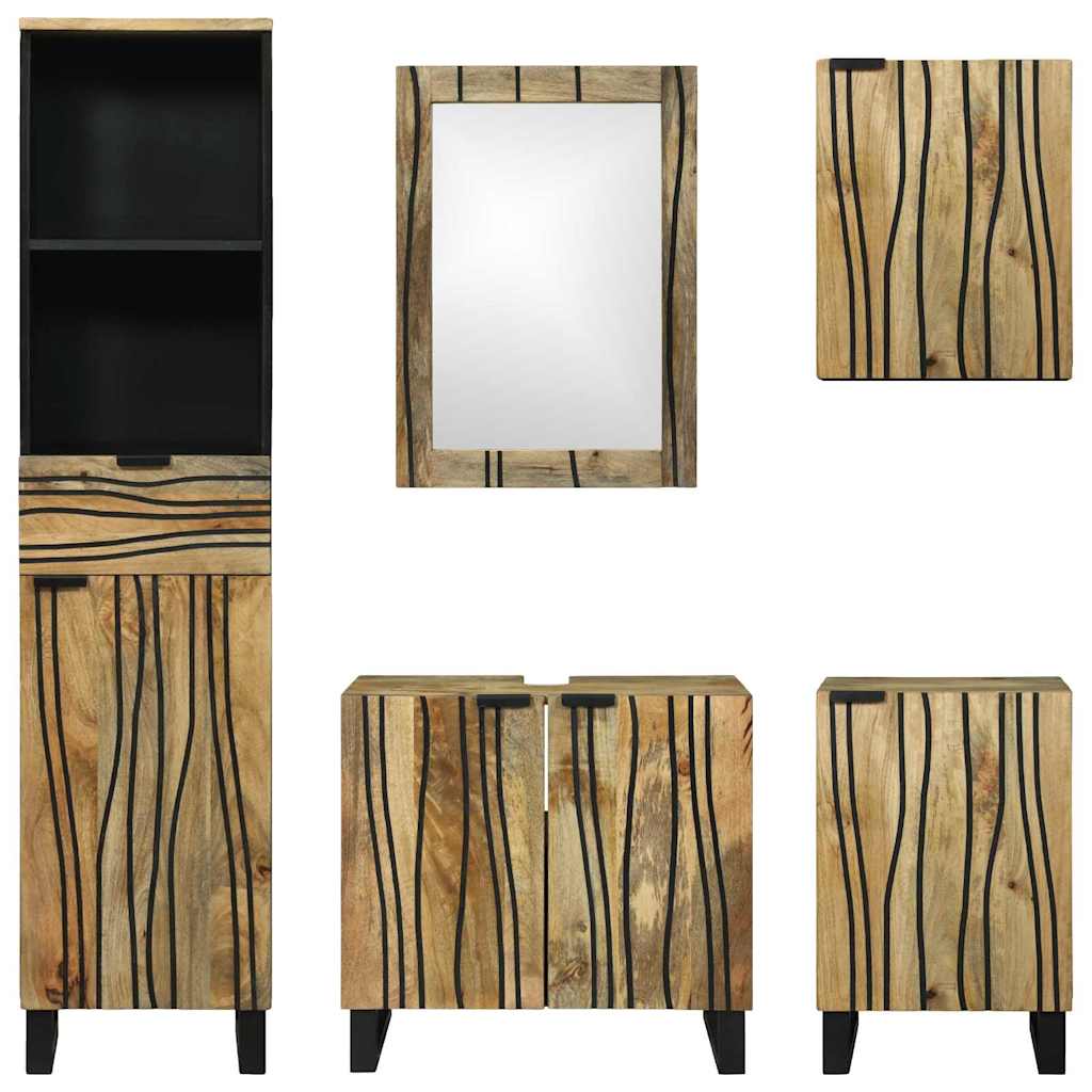 Badezimmermöbel Set mit Schubladen 5 pcs Braun 38 x 33 x 160 cm