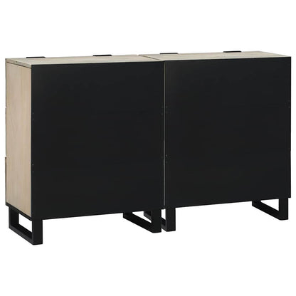 Sideboards 2 pcs Weiß 60 x 33.5 x 75 cm massives Mangoholz