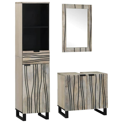 Badezimmermöbel Set mit Schubladen 3 pcs Weiß 38 x 33 x 160 cm