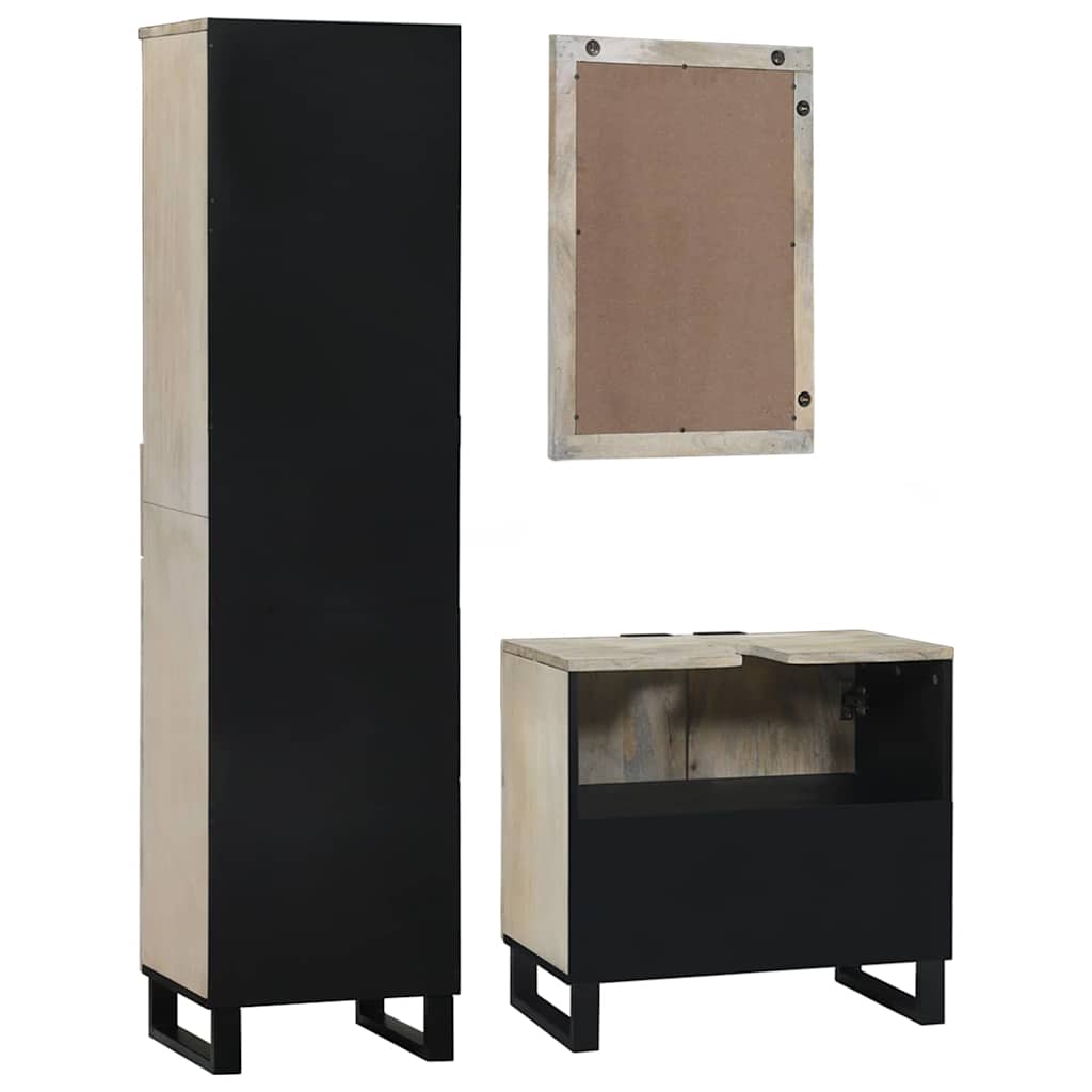 Badezimmermöbel Set mit Schubladen 3 pcs Weiß 38 x 33 x 160 cm