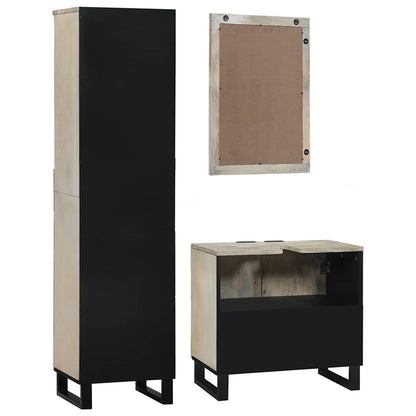 Badezimmermöbel Set mit Schubladen 3 pcs Weiß 38 x 33 x 160 cm