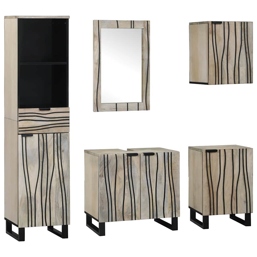 Badezimmermöbel Set mit Tür 5 pcs Walnussbraun 38 x 33 x 160 cm