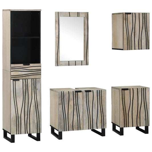 Badezimmermöbel Set mit Tür 5 pcs Walnussbraun 38 x 33 x 160 cm