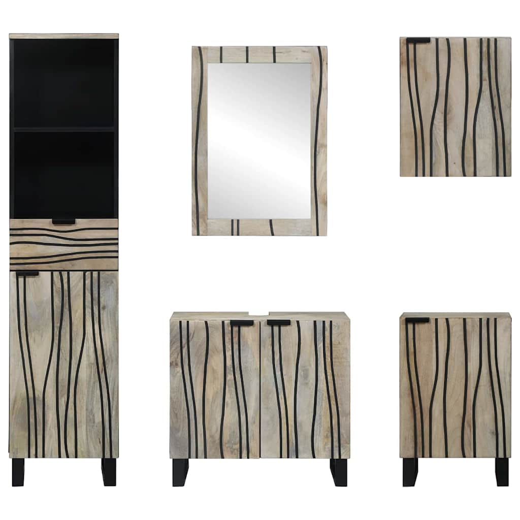 Badezimmermöbel Set mit Tür 5 pcs Walnussbraun 38 x 33 x 160 cm
