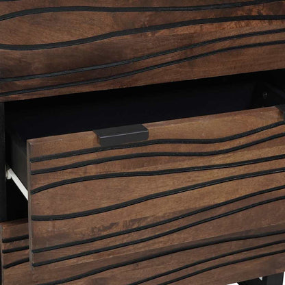 Sideboards 2 pcs Braun 60 x 33.5 x 75 cm massives Mangoholz
