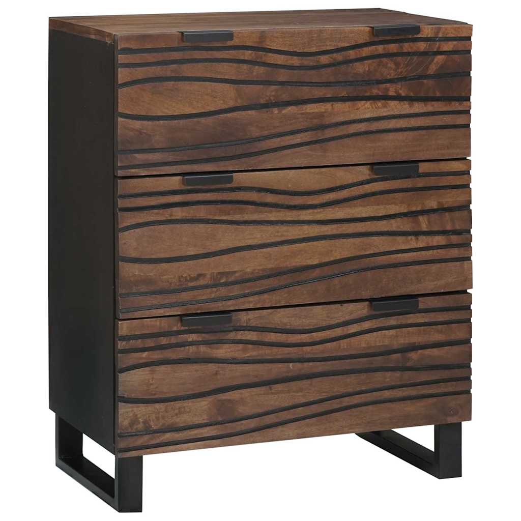 Sideboards 2 pcs Braun 60 x 33.5 x 75 cm massives Mangoholz