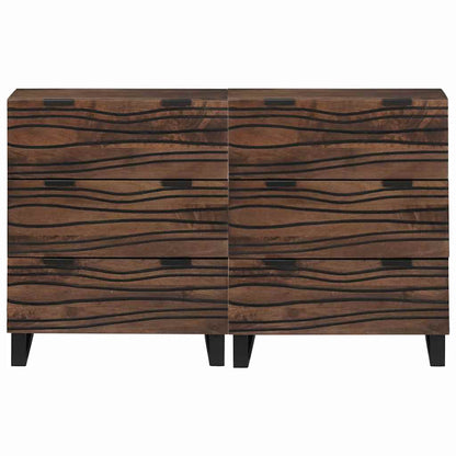 Sideboards 2 pcs Braun 60 x 33.5 x 75 cm massives Mangoholz