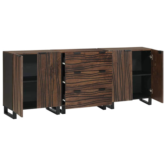 Badezimmermöbel Set mit Schubladen 3 pcs Braun 180 x 33 x 75 cm
