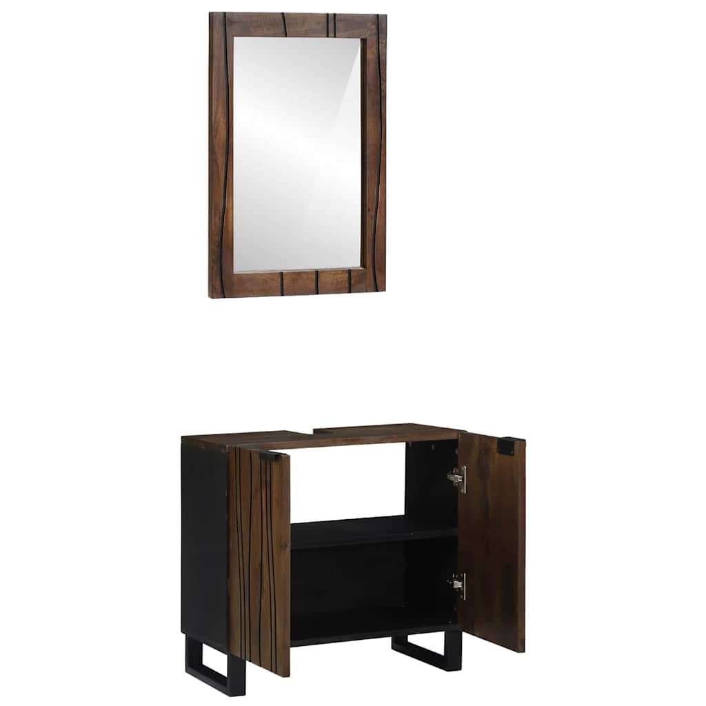 Badezimmermöbel Set mit Tür 2 pcs Walnuss Braun 62 x 33 x 58 cm