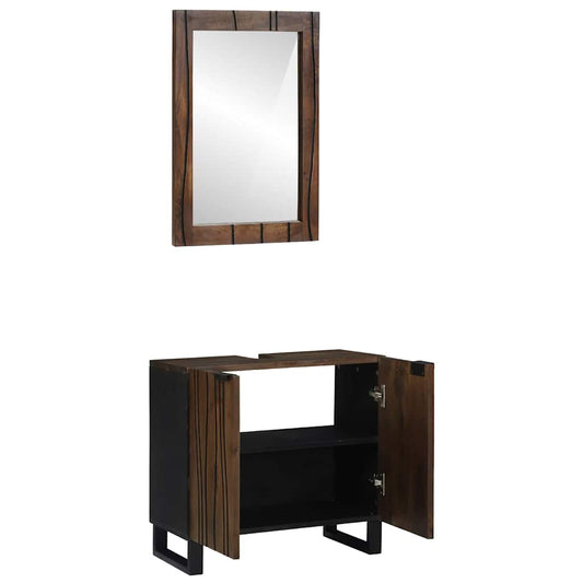 Badezimmermöbel Set mit Tür 2 pcs Walnuss Braun 62 x 33 x 58 cm