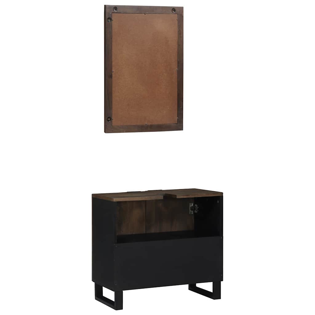 Badezimmermöbel Set mit Tür 2 pcs Walnuss Braun 62 x 33 x 58 cm