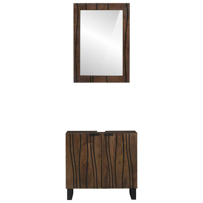 Badezimmermöbel Set mit Tür 2 pcs Walnuss Braun 62 x 33 x 58 cm