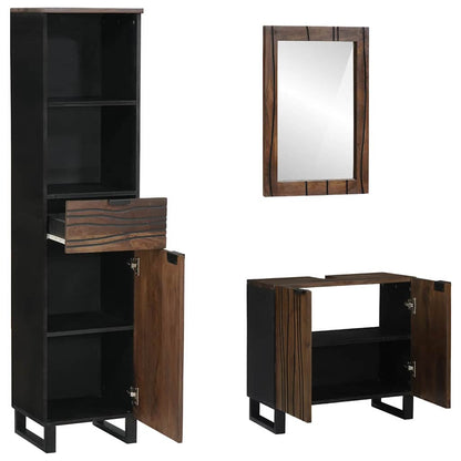 Badezimmermöbel Set mit Tür 3 pcs Walnussbraun 38 x 33 x 160 cm