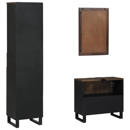 Badezimmermöbel Set mit Tür 3 pcs Walnussbraun 38 x 33 x 160 cm