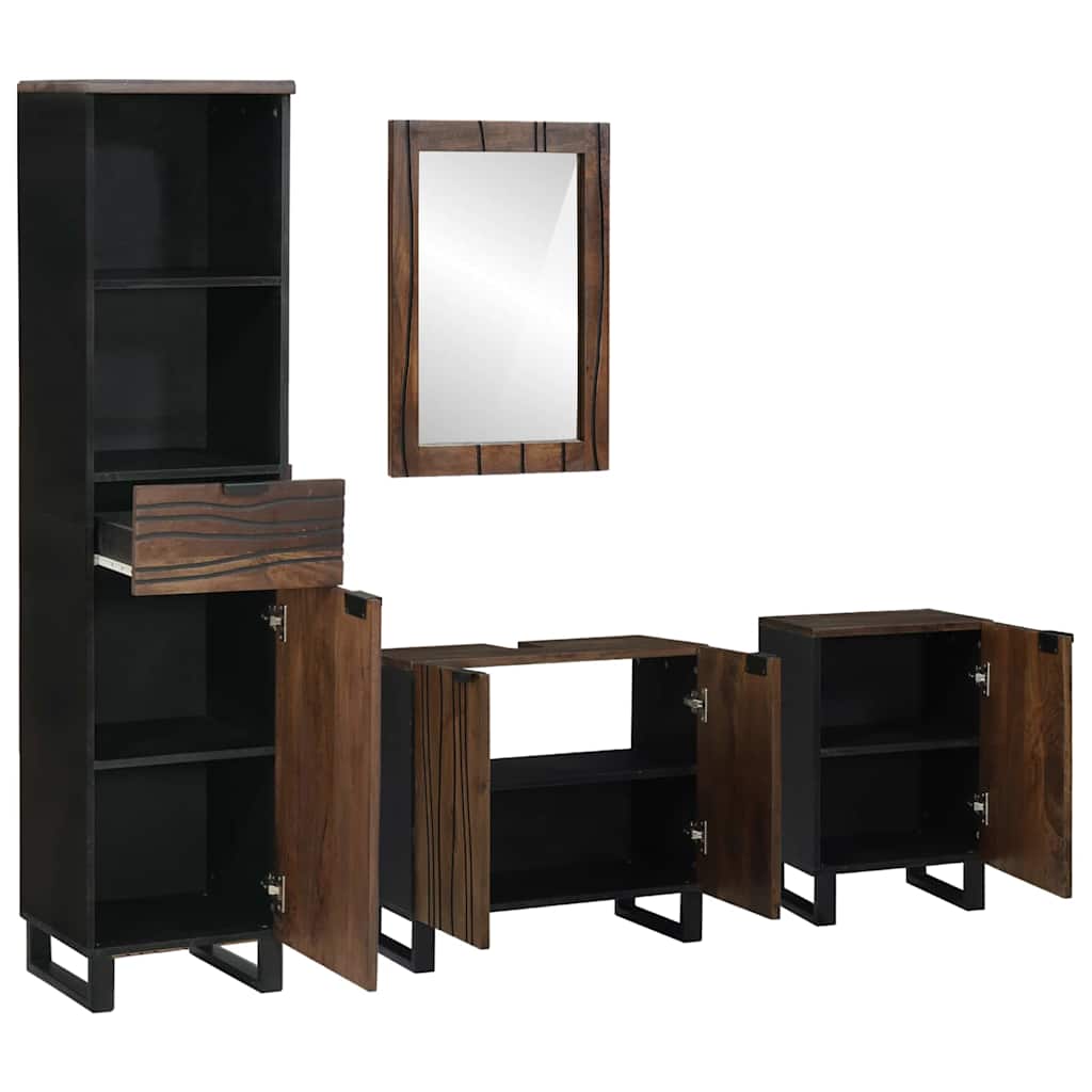 Badezimmermöbel Set mit Schubladen 4 pcs Weiß 38 x 33 x 160 cm