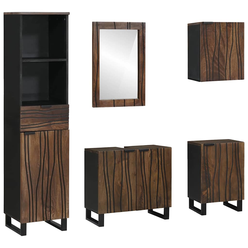 Badezimmermöbel Set mit Schubladen 5 pcs Weiß 38 x 33 x 160 cm
